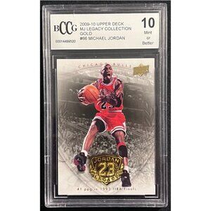GRADED Michael Jordan 2009 UD MJ Legacy Collection #66 Gold Beckett 10 MINT